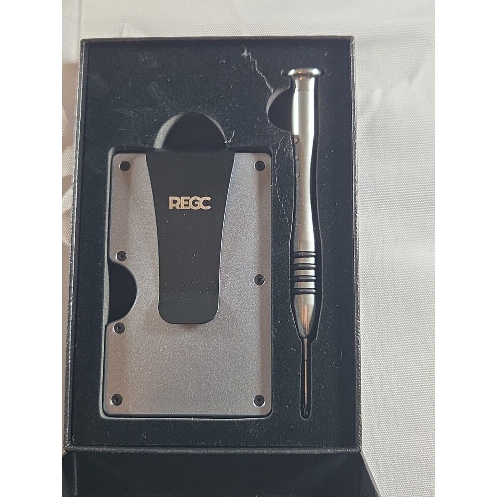 REGC Slim Wallet for Men, Metal Money Clip Wallet Silver